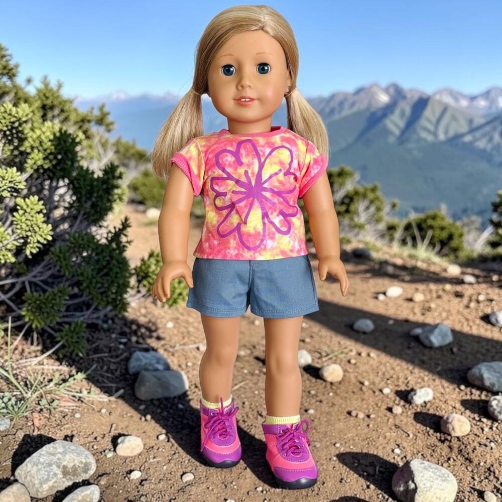American Girl Blonde Hair; Deep Turquoise Eyes 2014 (Summertime Playset)